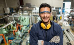 man feeling comfortable in a factory that uses evaporative coolers