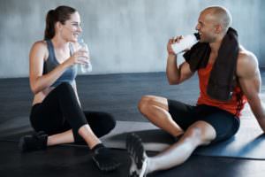 drinking water to keep cool during indoor sports